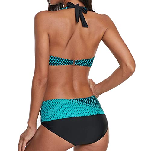 CheChury Bikinis Mujer 2021 Talla Grande Gradiente de Color Push up Sexy de Lunares de Playa Conjunto de Traje de BañO Estampado Bohemio BañAdores con Sujetador Retro Tops y Braguitas