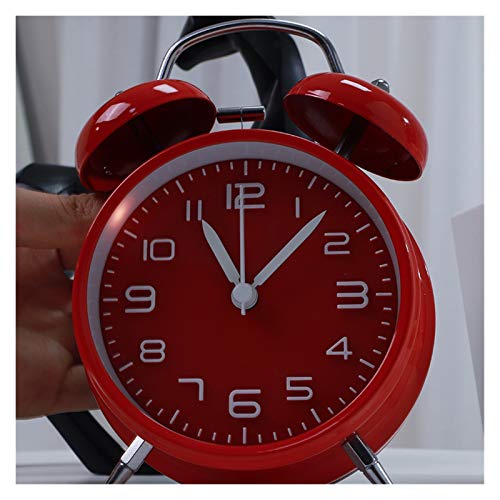 CHENBOMY Despertador Boutique de 4 Pulgadas Boutique, escaneo de Campanas de Metal, Reloj de Alarma silencioso de Alto Volumen, Estudiante (Color : 318PINK)