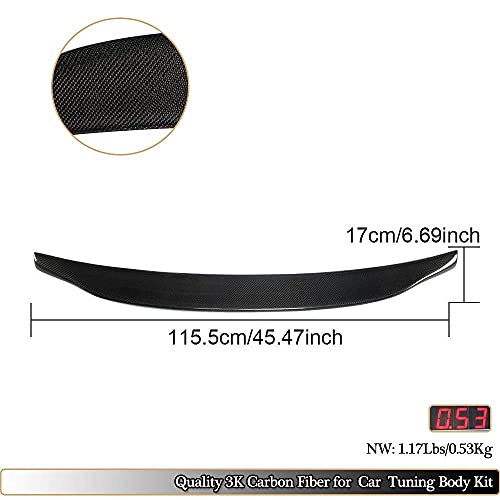 CHENGQIAN Alerón De Maletero Adecuado para Audi A6 C6 / A6 Quattro Sedan Pre-Rediseñado 2005-2008 Tapa De Maletero Trasero De Fibra De Carbono CF Highkick Wing Lip