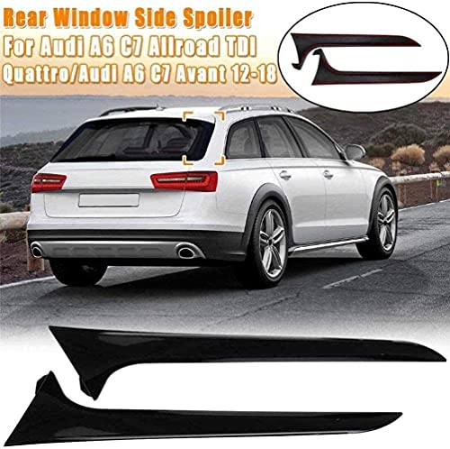 CHENGQIAN Alerón Lateral De Ventana Trasera con Aspecto De Carbono Negro, Divisor Canard Canard para Audi A6 C7 Allroad Tdi Quattro para Avant 2012-18, Aspecto Negro De Carbono, Negro Brillante,