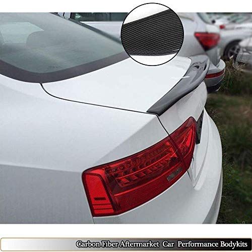 CHENGQIAN Spoiler para Audi A5 B8 B8.5 Quattro Coupe 2008-2016 Tapa Trasera del Maletero Fibra De Carbono Highkick Wing Lip (No para A5 Sline & S5)