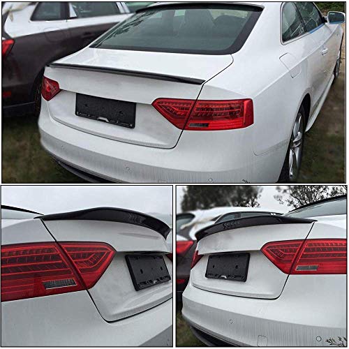 CHENGQIAN Spoiler para Audi A5 B8 B8.5 Quattro Coupe 2008-2016 Tapa Trasera del Maletero Fibra De Carbono Highkick Wing Lip (No para A5 Sline & S5)