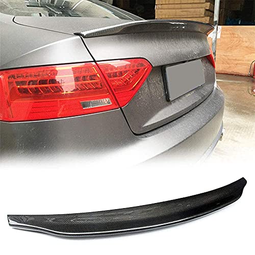 CHENGQIAN Spoiler para Audi A5 B8 B8.5 Quattro Coupe 2008-2016 Tapa Trasera del Maletero Fibra De Carbono Highkick Wing Lip (No para A5 Sline & S5)