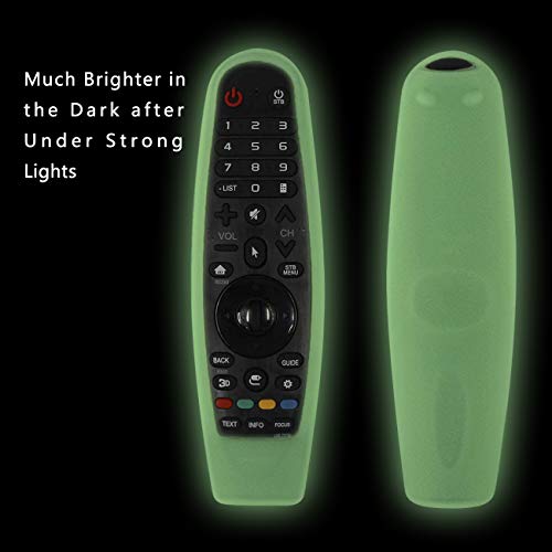 CHUNGHOP Protective Silicone Remote Case for LG AN-MR600 AN-MR650 AN-MR18BA AN-MR19BA AN-MR20GA Magic Remote Cover Remote Holder for LG 3D Smart TV Magic Remote Case (Glow in Dark Green)