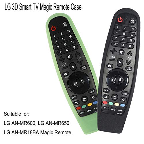 CHUNGHOP Protective Silicone Remote Case for LG AN-MR600 AN-MR650 AN-MR18BA AN-MR19BA AN-MR20GA Magic Remote Cover Remote Holder for LG 3D Smart TV Magic Remote Case (Glow in Dark Green)