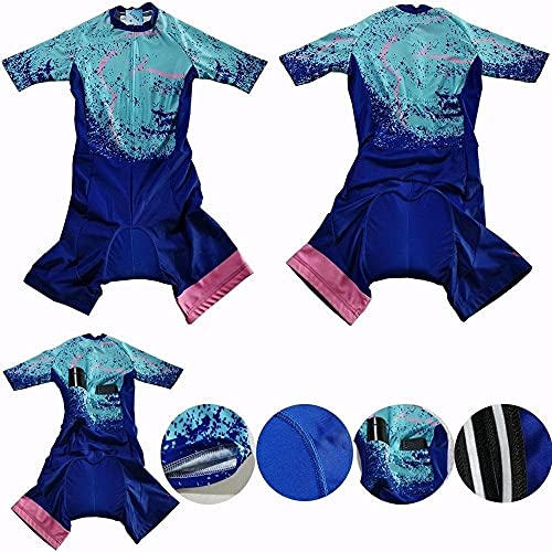 Ciclismo femenino desgaste femenino equipo triatlón traje ciclismo camiseta jaminsuit conjunto gel (Color : 2047, Size : XL)