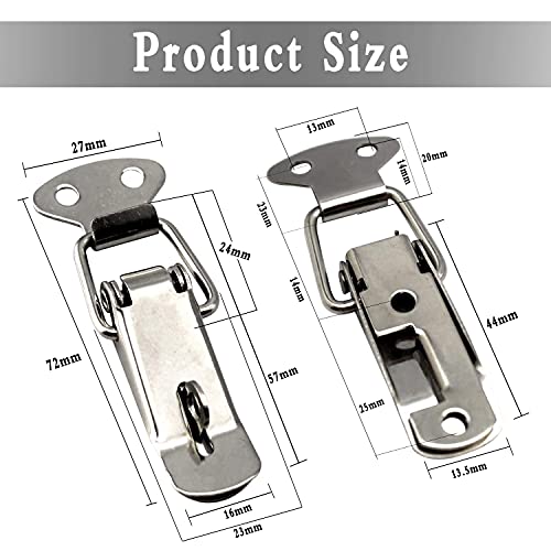 Cierre de Resorte de Acero Inoxidable, 12 Piezas Pestillo de Palanca, Inoxidable Cierre de Palanca, Cerradura Candado, Para Caja de Herramientas, Cajón, Armario, Armario, Casilleros (Con cerradura)