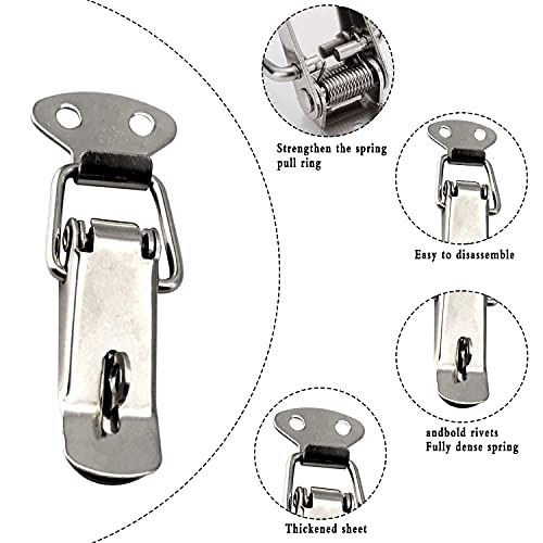 Cierre de Resorte de Acero Inoxidable, 12 Piezas Pestillo de Palanca, Inoxidable Cierre de Palanca, Cerradura Candado, Para Caja de Herramientas, Cajón, Armario, Armario, Casilleros (Con cerradura)