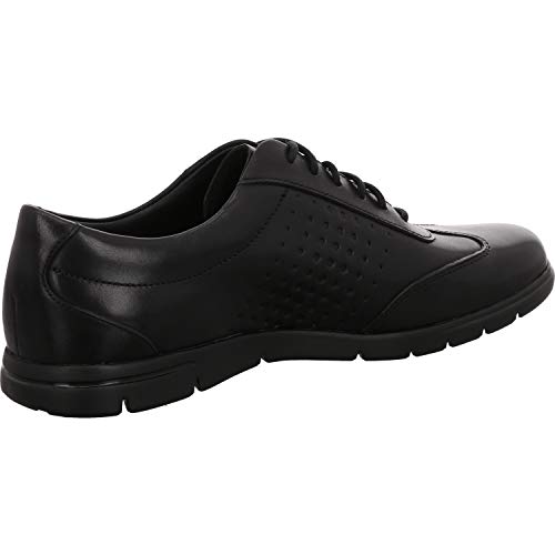 Clarks Vennor Vibe, Zapatos de Cordones Derby Hombre, Negro (Black Leather-), 42 EU