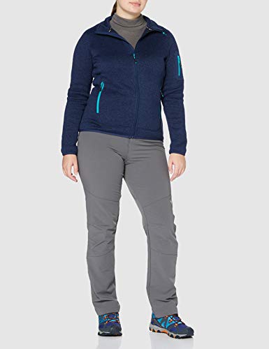 CMP Knit Tech Forro Polar con Cremallera Completa, Mujer, Azul (Marine-Ceramic), 46