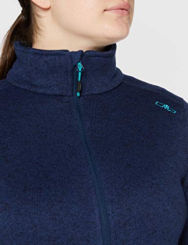 CMP Knit Tech Forro Polar con Cremallera Completa, Mujer, Azul (Marine-Ceramic), 46