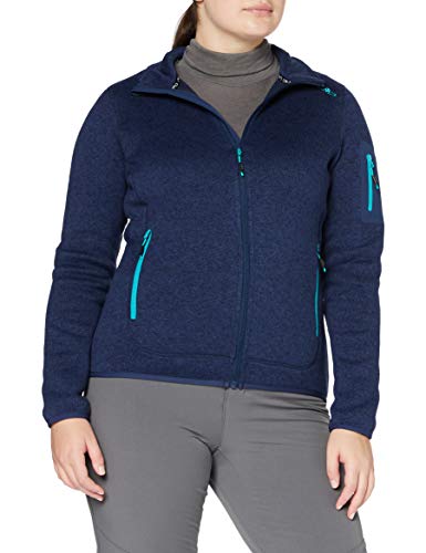 CMP Knit Tech Forro Polar con Cremallera Completa, Mujer, Azul (Marine-Ceramic), 46