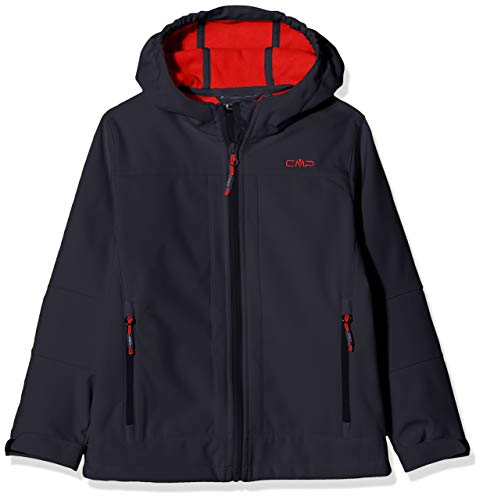 CMP Softshell Chaqueta con Capucha, Niños, Gris (Anthracite/Ferrari), 116