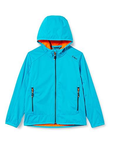 CMP Softshell Jacket with Fixed Hood Chaqueta, Chico, Light Blue, 152