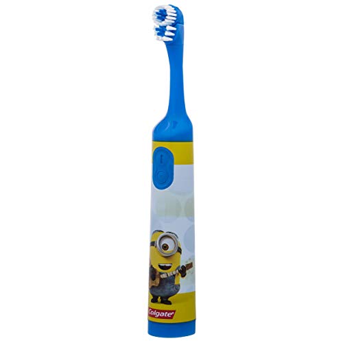 Colgate - Cepillo a batería para niños con cerdas suaves, Minions