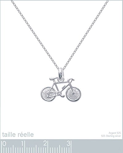 Collar de 45 cm, diseño de bicicleta Tour de Francia para mujer de plata 925, diseño de la película LOLITA réf.1481517a