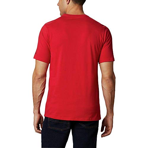 Columbia CSC Basic Logo Short Sleeve Camiseta de Manga Corta, Hombre, Mountain Red, L