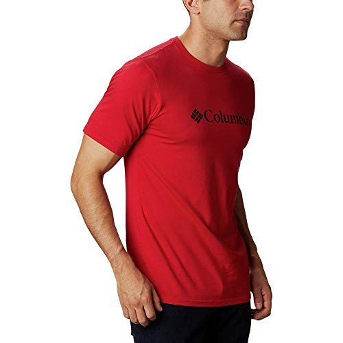 Columbia CSC Basic Logo Short Sleeve Camiseta de Manga Corta, Hombre, Mountain Red, L