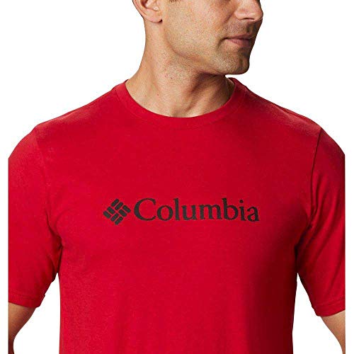 Columbia CSC Basic Logo Short Sleeve Camiseta de Manga Corta, Hombre, Mountain Red, L