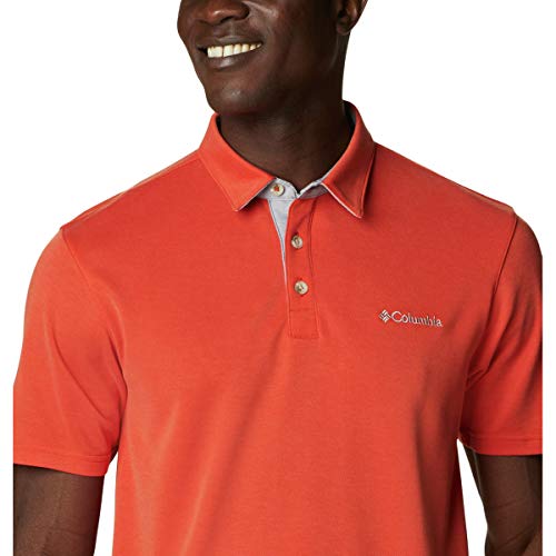 Columbia Nelson Point Polo, Hombre, Naranja (Bonfire), XXL