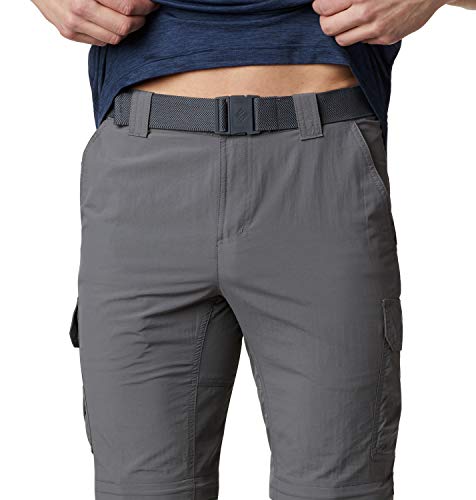 Columbia Silver Ridge II, Pantalones de senderismo convertibles, Hombre, Gris (City Grey), Talla: W34/L32