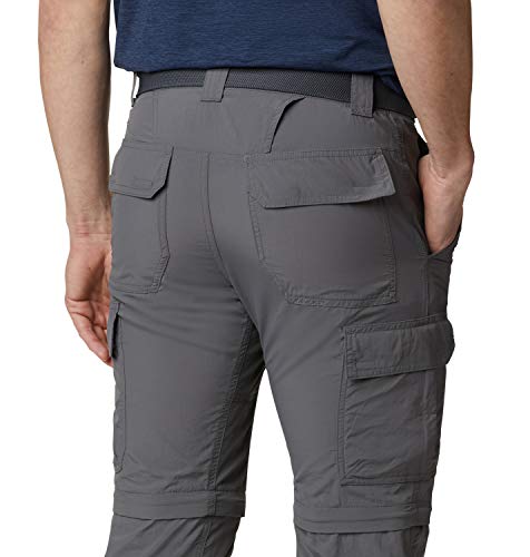 Columbia Silver Ridge II, Pantalones de senderismo convertibles, Hombre, Gris (City Grey), Talla: W34/L32