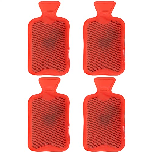 com-four® 4X Calentador de Bolsillo Reutilizable - Calentador con Motivo de Bolsa de Agua Caliente para días fríos (Botella de Agua Caliente)