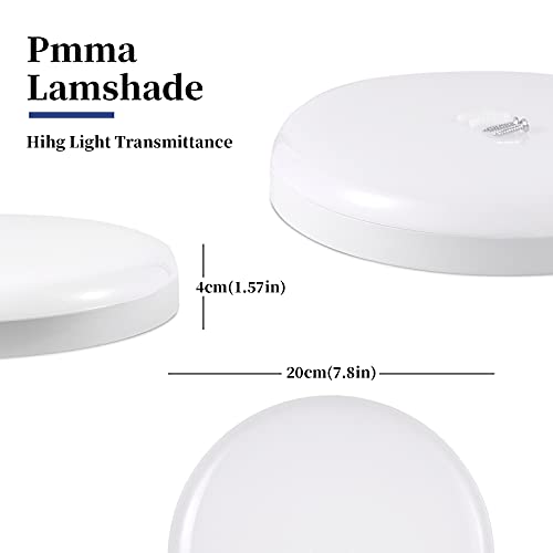 Combuh LED Lámpara de Techo Plafon LED 20W 1600LM 3000K Blanco Cálido Moderna Plafones de Techo IP56 Impermeable Redondo Lamparas para Habitacion Cocina Salon Dormitorio