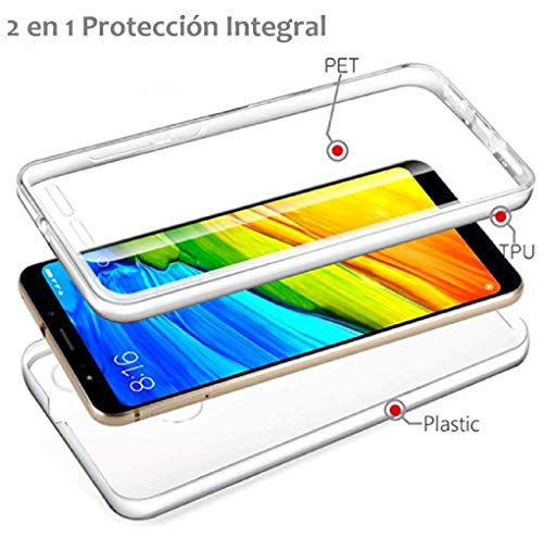 Compatible con [ Huawei P Smart 2019 y Huawei P Smart Plus 2019 ] (6,2 pulgadas) Funda 360 Carcasa doble cara 360 de Silicona Delantera + TRASERA tpu rigido DOBLE 100% TRANSPARENTE enteriza y completa