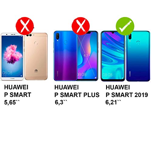 Compatible con [ Huawei P Smart 2019 y Huawei P Smart Plus 2019 ] (6,2 pulgadas) Funda 360 Carcasa doble cara 360 de Silicona Delantera + TRASERA tpu rigido DOBLE 100% TRANSPARENTE enteriza y completa