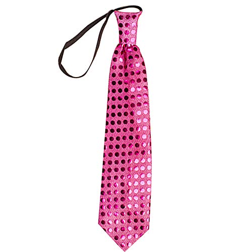 COMTERVI Modos LED brillantes Cravate, corbata Light Up Neon Nightlife para hombres (rosa rojo)