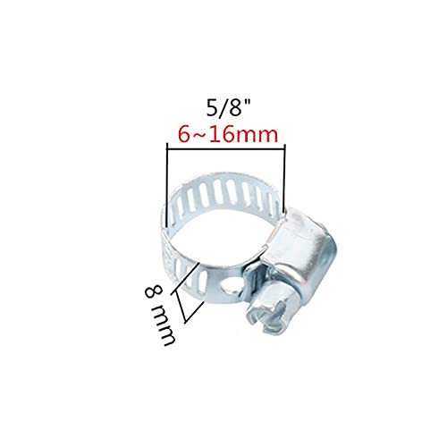 Conexión de agua de pulverización 100 piezas de 1/2"5/8" 3/4"Abrazaderas de manguera de accionamiento de hierro Duraderable Tubo de metal Abrazaderas de fijación Tres abrazaderas Línea ajustable Abr