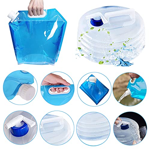 Contenedor Plegable de Agua con Grifo 10l Recipiente de Agua Camping Plegable Bidón Plegable para Agua Bidón de Agua Portátil Cubo de Agua Plegable Bolsa de Agua Plegable para Viajar y Acampar 2pcs