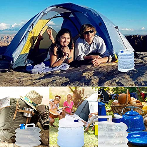 Contenedor Plegable de Agua con Grifo 10l Recipiente de Agua Camping Plegable Bidón Plegable para Agua Bidón de Agua Portátil Cubo de Agua Plegable Bolsa de Agua Plegable para Viajar y Acampar 2pcs