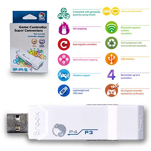 Controlador de juego Brook PS3 a PS4 Super Converter USB P4-WH