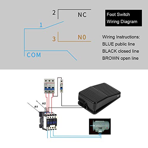 Controlador de pie pedal interruptor, 220 V 10 Un plástico energía eléctrica Pedal de Pie Interruptor ON/OFF Control con cable de 10 cm