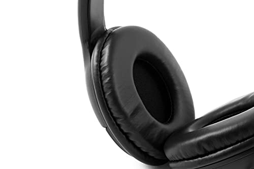 CoolBox CoolChat 3.5 – Auriculares para Chat en línea con micrófono, Control de Volumen en Cable, Ligeros, Diadema Ajustable, Cable 2m, Jack 3.5mm. para PC, Tablet, Ordenador portátil, Negro