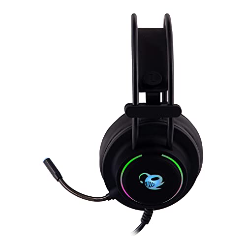 CoolBox DeepLighting – Cascos Gaming pc con microfono omnidireccional e iluminación LED, Control de Volumen, compatibles con pc, PS4 y Xbox One (Incluye Adaptador), Ajustable