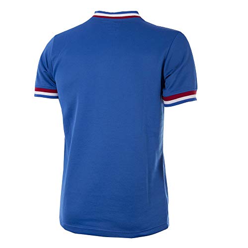 Copa Francia 1971 - Camiseta de fútbol Retro con Cuello en V para Hombre, Hombre, Camiseta Retro de fútbol con Cuello en V, 220, Azul, S