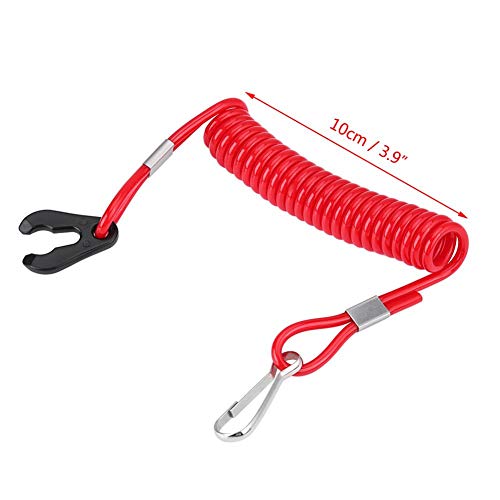 Cordón para llave del interruptor de parada del motor, encendido del motor fueraborda Interruptor de parada de emergencia, cordón para llave, clip de cuerda para todas las series