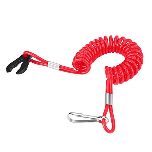 Cordón para llave del interruptor de parada del motor, encendido del motor fueraborda Interruptor de parada de emergencia, cordón para llave, clip de cuerda para todas las series