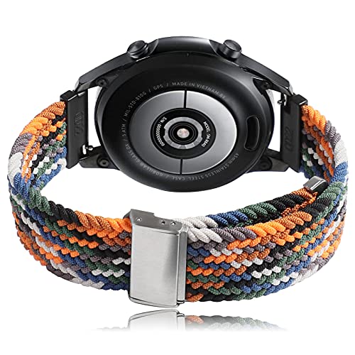 Correa Galaxy Watch 3 45mm/Galaxy Watch 46mm/Gear S3 Frontier/Classic Banda de Nylon Woven Loop Deportiva 22mm Pulsera para Huawei Watch GT 2 Pro/Watch GT2 46mm/Forerunner 745/Vivoactive 4 45mm