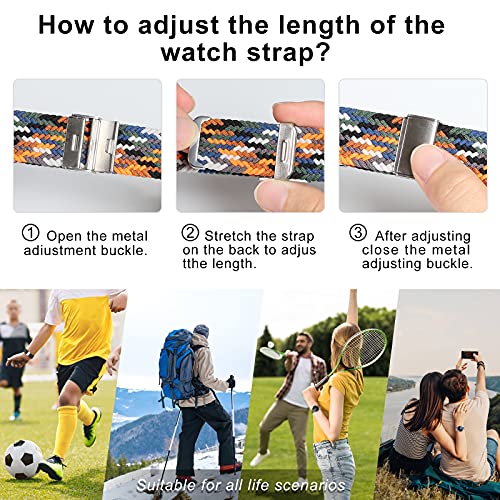 Correa Galaxy Watch 3 45mm/Galaxy Watch 46mm/Gear S3 Frontier/Classic Banda de Nylon Woven Loop Deportiva 22mm Pulsera para Huawei Watch GT 2 Pro/Watch GT2 46mm/Forerunner 745/Vivoactive 4 45mm