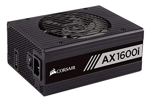 Corsair AX1600i - Fuente de Alimentación Digital Totalmente Modular (1600 W, Certificación 80 Plus Titanium) Negro