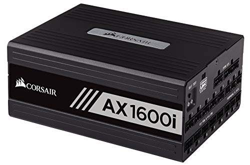 Corsair AX1600i - Fuente de Alimentación Digital Totalmente Modular (1600 W, Certificación 80 Plus Titanium) Negro