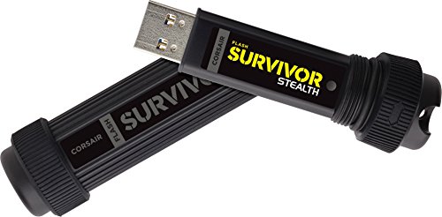 Corsair Flash Survivor Stealth v2, Unidad de Memoria Flash USB 3.0 de 128 GB (diseño Robusto, Resistente al Agua), Color Negro (CMFSS3B-128GB)