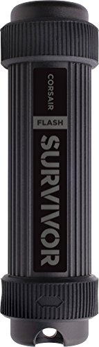 Corsair Flash Survivor Stealth v2, Unidad de Memoria Flash USB 3.0 de 128 GB (diseño Robusto, Resistente al Agua), Color Negro (CMFSS3B-128GB)