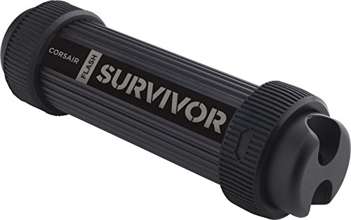 Corsair Flash Survivor Stealth v2, Unidad de Memoria Flash USB 3.0 de 128 GB (diseño Robusto, Resistente al Agua), Color Negro (CMFSS3B-128GB)