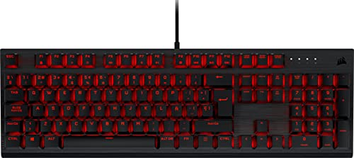 Corsair K60 PRO Teclado mecánico para juegos (Interruptores mecánicos CHERRY VIOLA: Suave y Rápido, Estructura de aluminio duradero, Retroiluminación LED roja en cada tecla) QWERTY, Negro