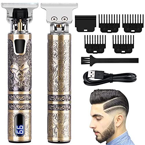 Cortapelos Hombre, Maquina Cortar Pelo Profesional, Cortadora de Pelo, Recortadora de Cabello, Pantalla de Energía Restante, Carga USB, 4 Peines Limitados Profesionales